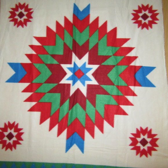 BLANKET FROM ST. LABRE INDIAN SCHOOL/AZTEC DESIGN/POLYESTER! - Picture 2 of 5